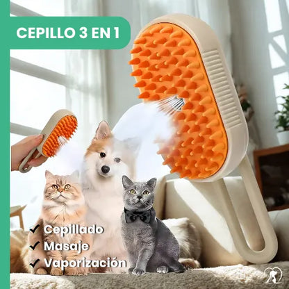 PetBrush Pro™ - Cepillo a Vapor 3 en 1 para un Pelaje Perfecto